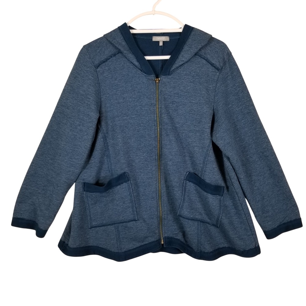 Habitat Clothes To Live In Womens Blue Full Zip Hoodie Jacket Size M 69115